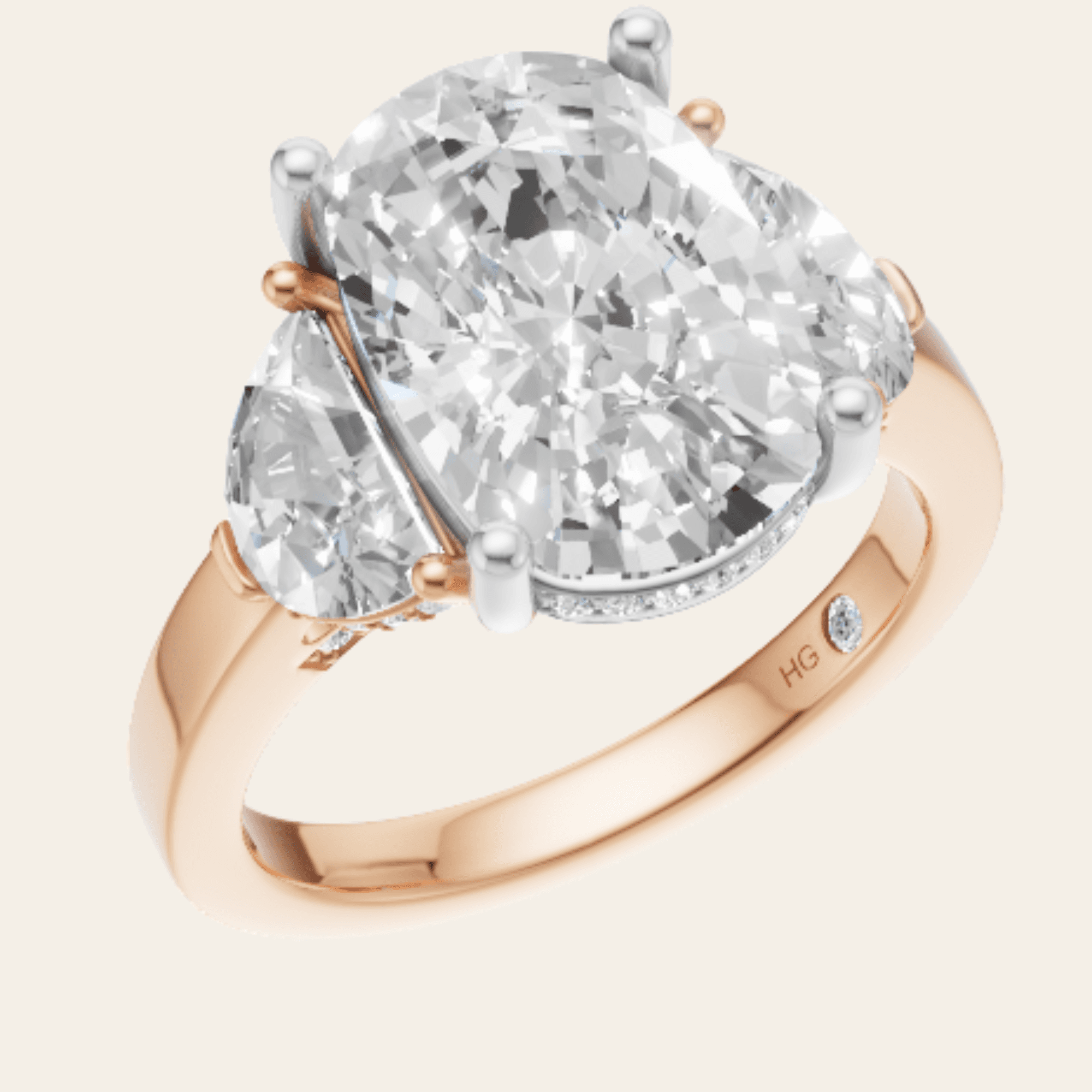 Antique Oval Three-Stone ring