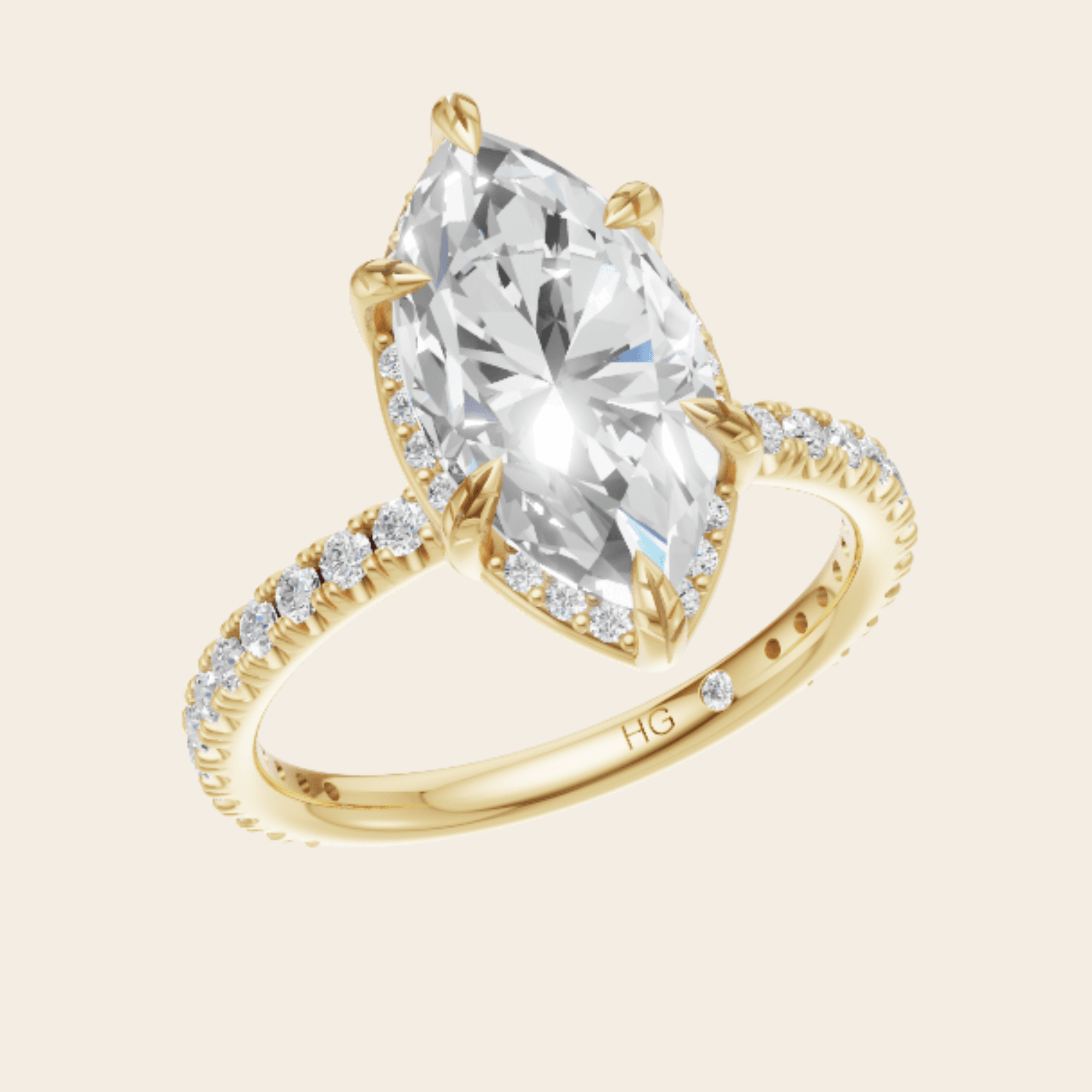 Sculptural Marquise ring